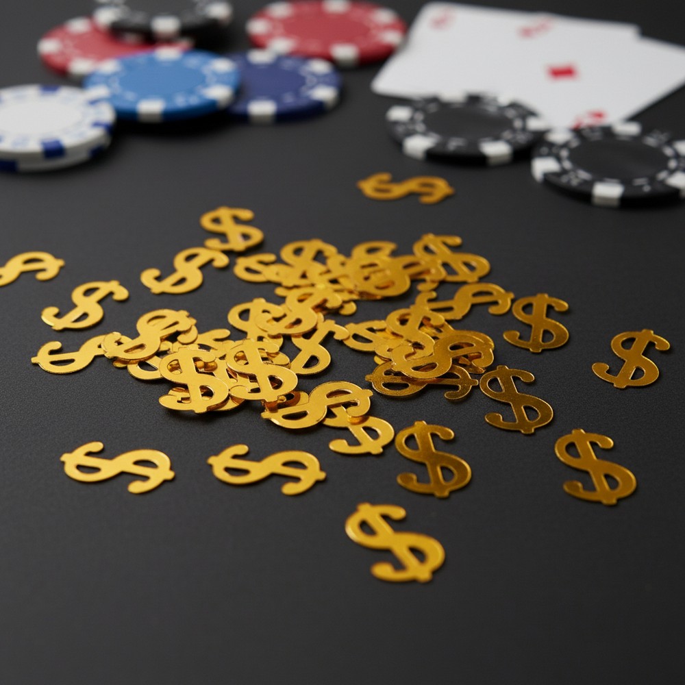 Dollartegn Konfetti Guld - 1 pakke | Penge Konfetti - Temashop