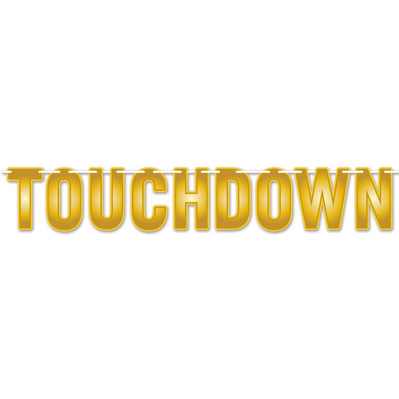 Touchdown Banner Guld - 1 stk (17,8 x 182,9 cm) | Amerikansk fodbold Bannere - Temashop