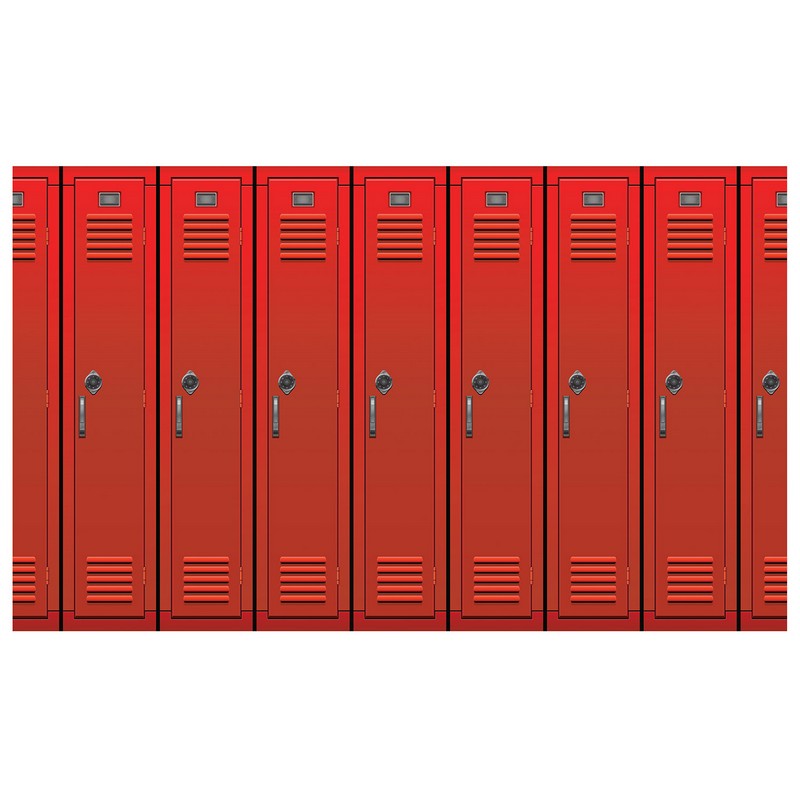 High School Locker Vægbaggrund - 1 stk (121,9 x 914,4 cm) | 90'erne Retro Vægbaggrunde - Temashop
