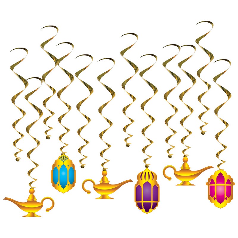 Arabisk Nat Swirls - 12 stk (44,5-82,6 cm) | Aladdin Spiraler/string - Temashop