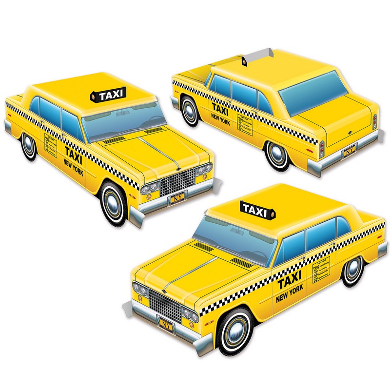 New York Taxi Centerpieces - 3 stk (10,2 x 26,7 cm) | Amerika Centerpieces - Temashop