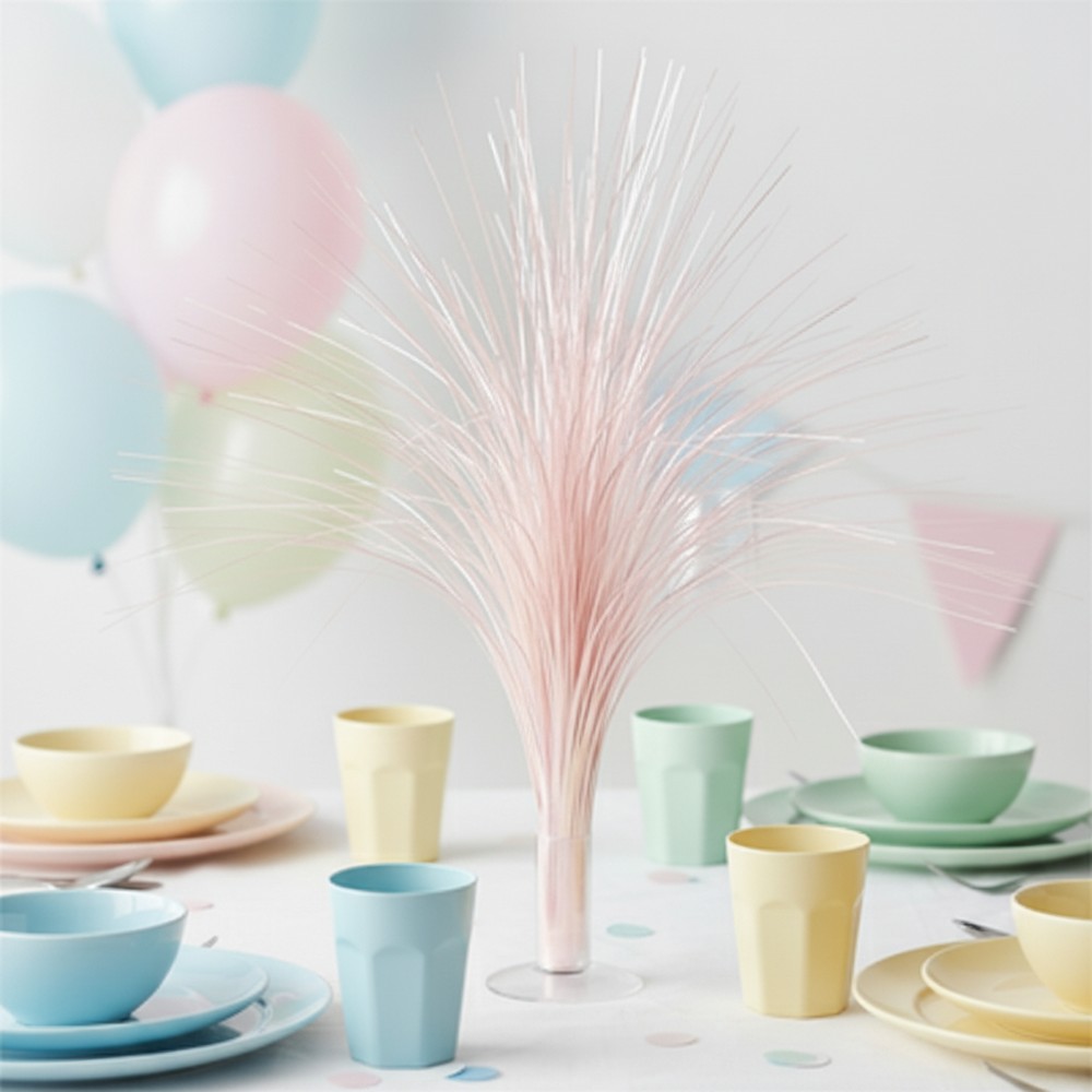 Metallisk Springvand Bordpynt Lyserød - 1 stk (48,3 cm) | Lyserødt Tema Centerpieces - Temashop