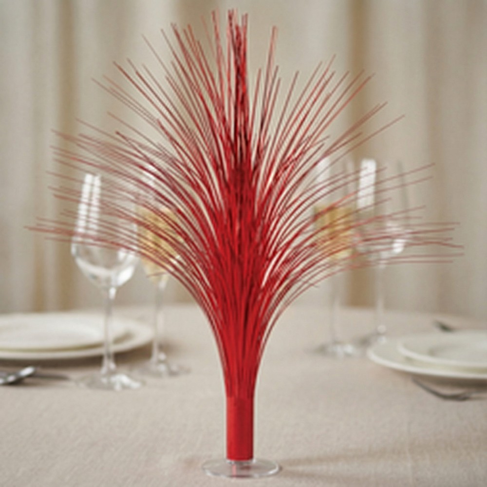 Metallisk Springvand Bordpynt Rød - 1 stk (48,3 cm) | Rødt tema Centerpieces - Temashop
