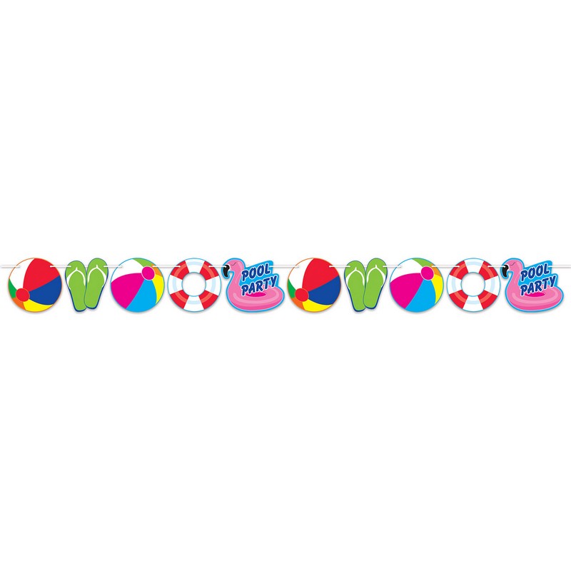 Pool Party Guirlande - 1 stk (15,2 x 213,4 cm) | Pool party Guirlander - Temashop