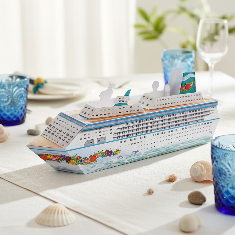 Krydstogtskib Centerpiece - 1 stk (33,7 cm) | Maritimt Centerpieces - Temashop