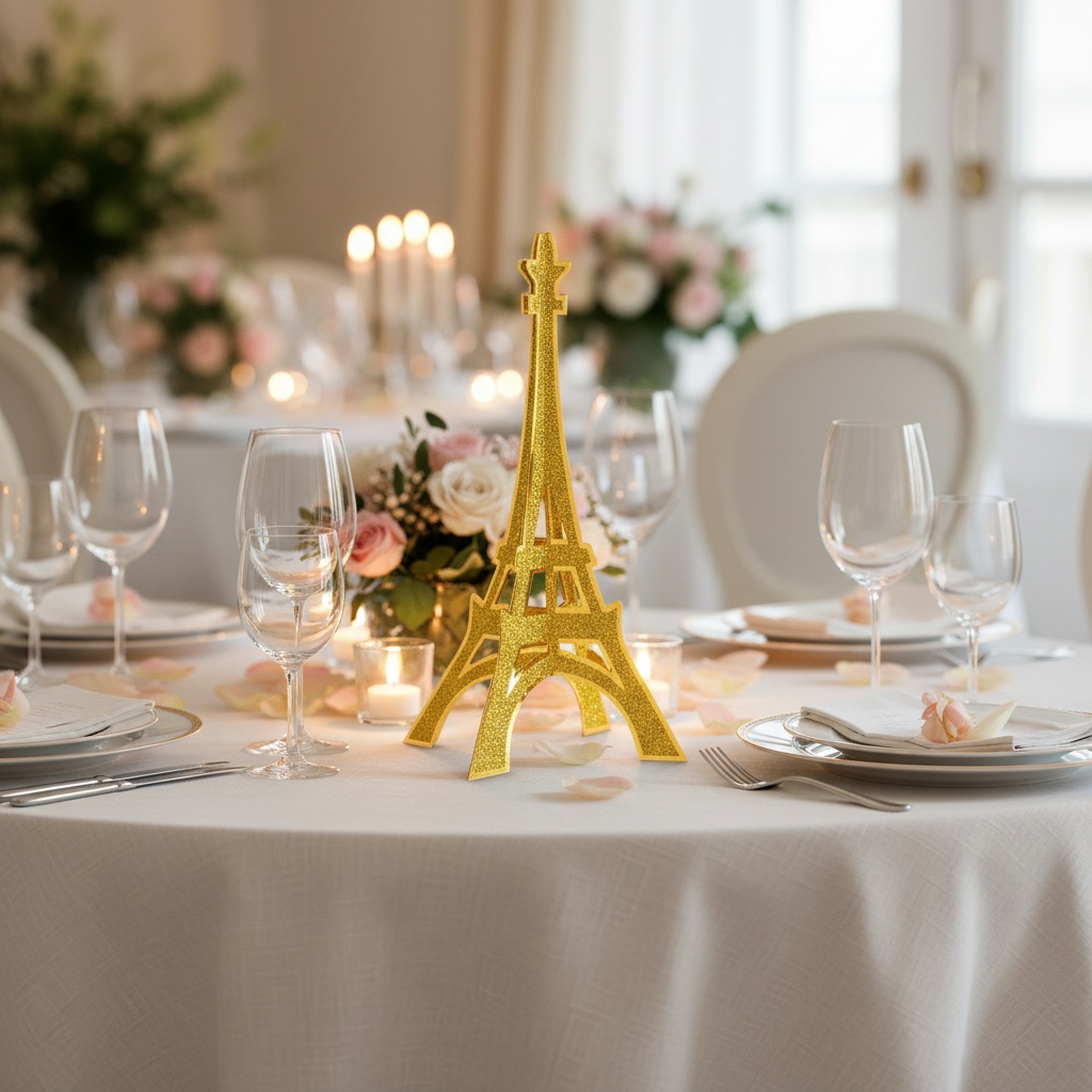 Eiffeltårn Centerpiece Guld - 1 stk (30,5 cm) | Frankrig Centerpieces - Temashop