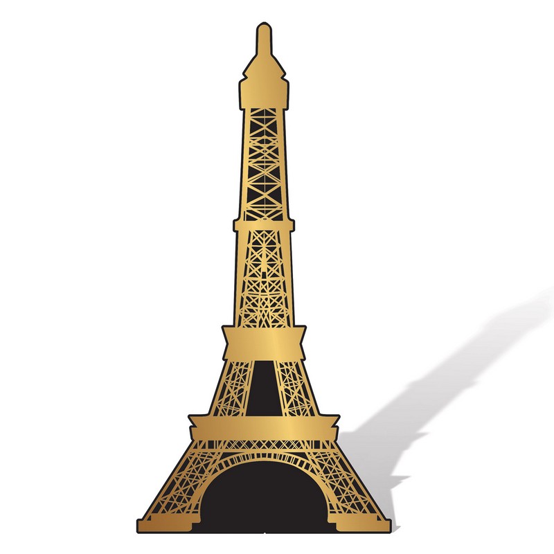Eiffeltårn Dekoration Guld - 1 stk (182,9 x 91,4 cm) | Frankrig 3D dekoration - Temashop