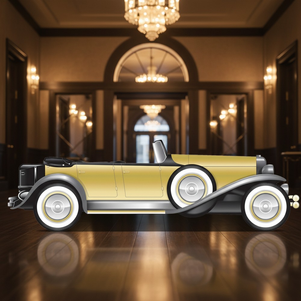 20'er Roadster Gangsterbil Dekoration - 1 stk (121,9 x 365,8 cm) | 20'erne Gangster 3D dekoration - Temashop