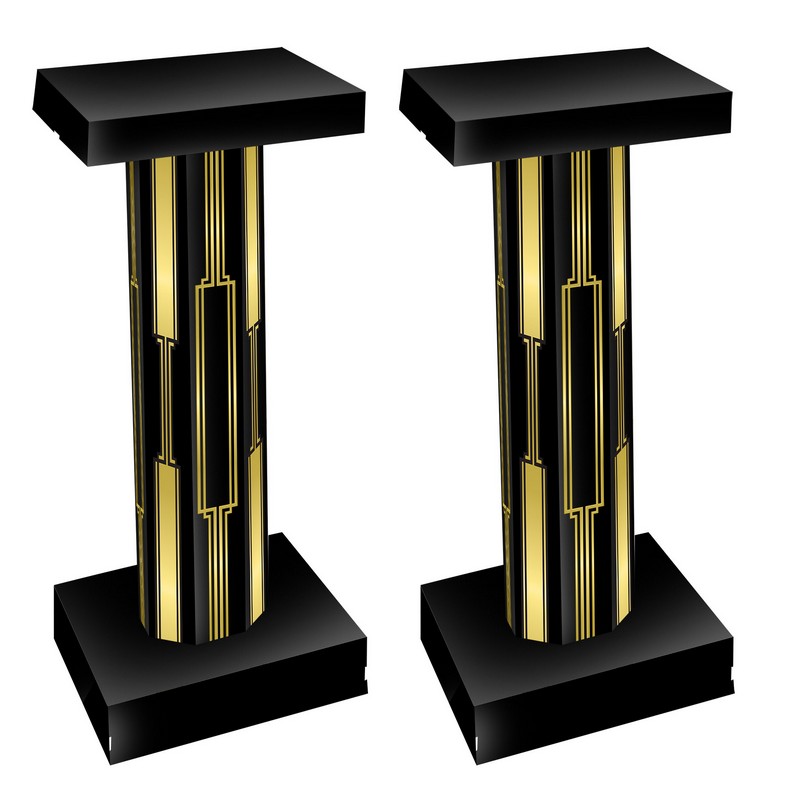20's Gangster Søjle Dekorationer - 2 stk (85,7 x 36,2 cm) | 20'erne Gangster 3D dekoration - Temashop