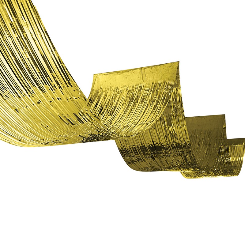 Metallisk Stof Loftsbanner Guld - 1 stk (49,5 x 487,7 cm) | Guld tema Forhæng - Temashop