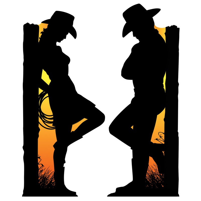 Western Silhuet Dekorationer - 2 stk (167 x 74 cm & 174 x 65 cm) | Det vilde vesten Cutouts - Temashop