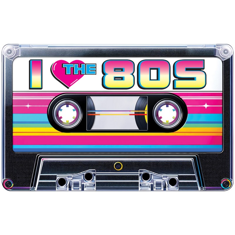 Kassettebånd Dekoration 80's - 1 stk (90,8 x 121,9 cm) | 80'erne Totally 3D dekoration - Temashop