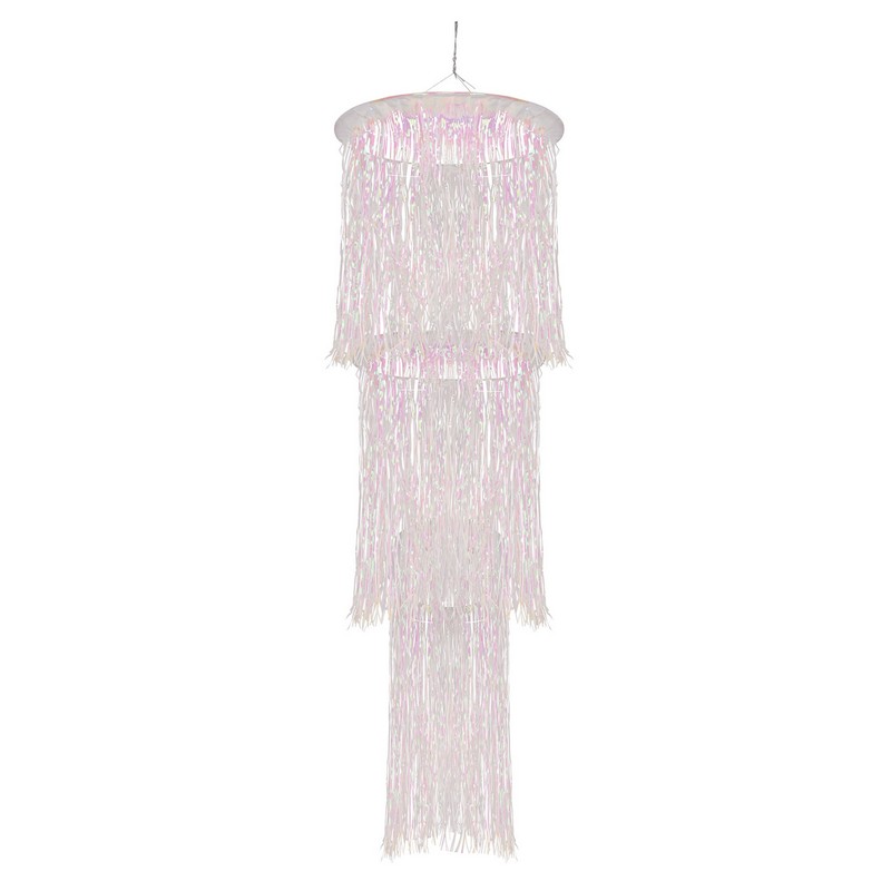 Skinnende Chandelier Dekoration - 1 stk (121,9 cm) | Holland Spiraler/string - Temashop