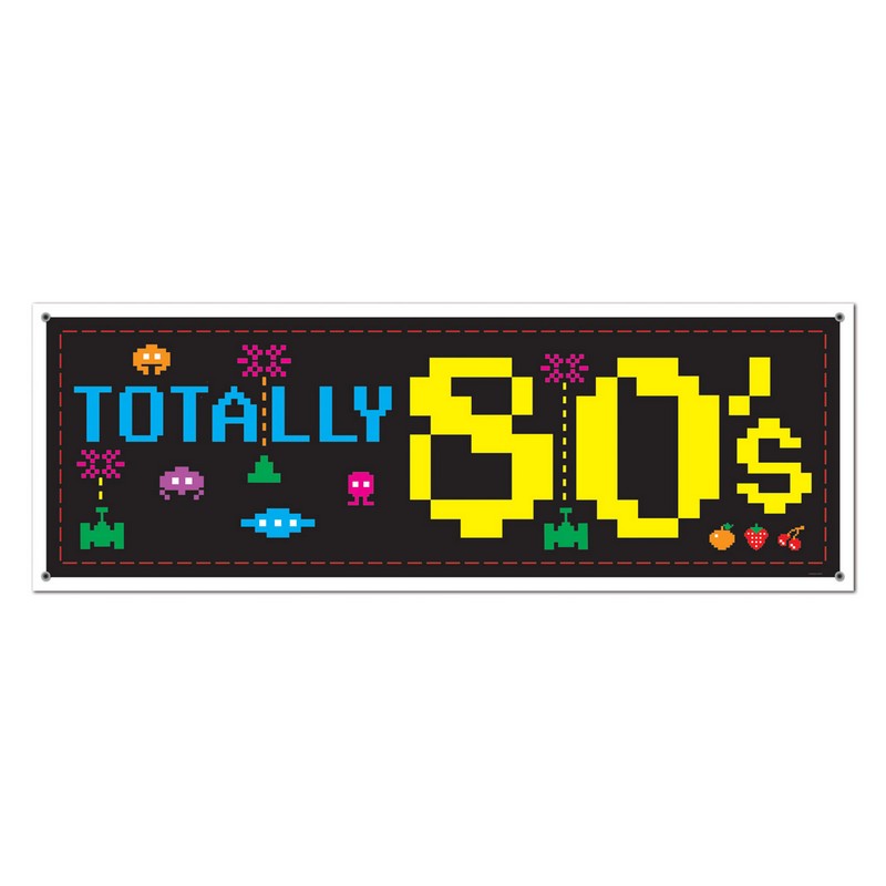 Totally 80's Banner - 1 stk (152,4 x 53,3 cm) | 80'erne Totally Bannere - Temashop