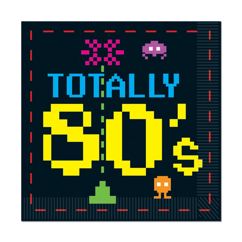 Totally 80's Servietter - 16 stk | 80'erne Totally Servietter - Temashop