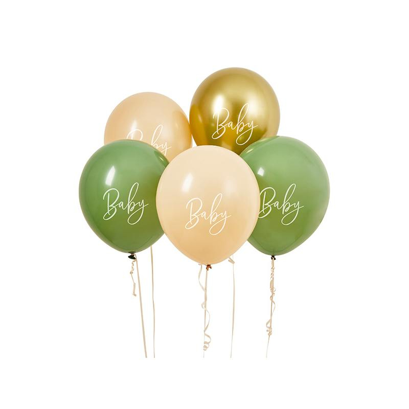 Baby Balloner Grøn/Beige