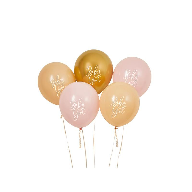 Baby Balloner Lyserød/Guld