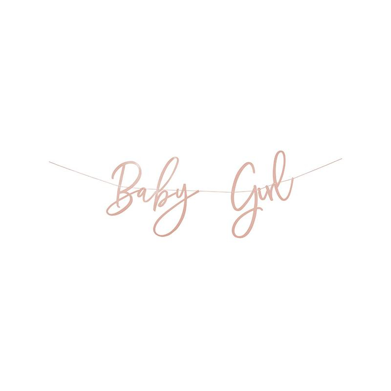 Baby Girl Banner Lyserød