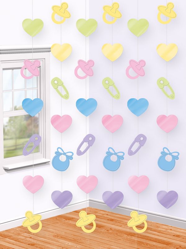 Baby Loftspynt - 6 stk (213 cm) | Babyshower Spiraler/string - Temashop