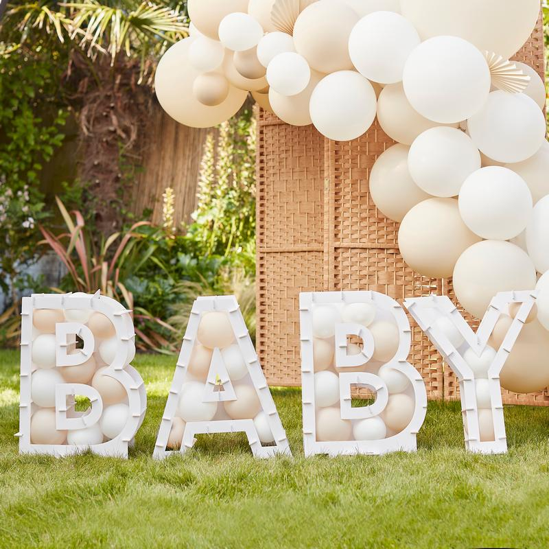 Baby Mosaik Ballonbokse - 4 dele (78,4 cm) | Baby Ballonkasse - Temashop