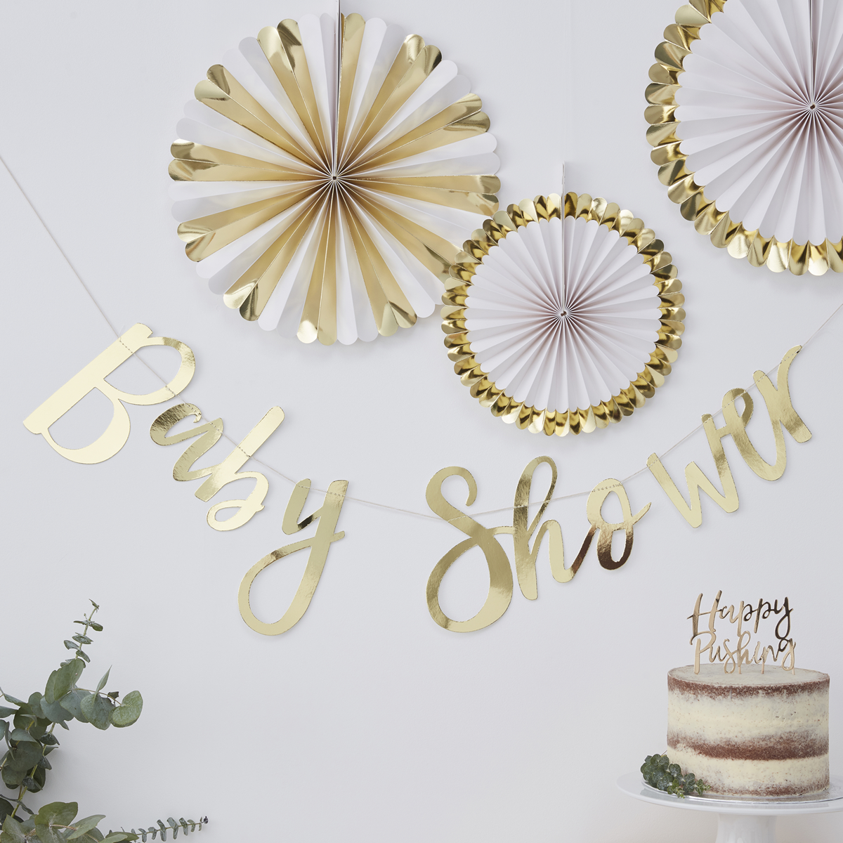 Baby Shower Guirlande Guld