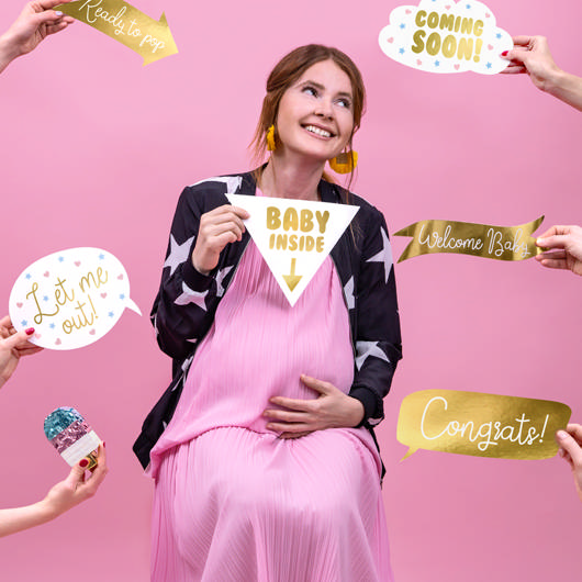 Babyshower Selfie Props - 6 dele | Babyshower Photobooth - Temashop