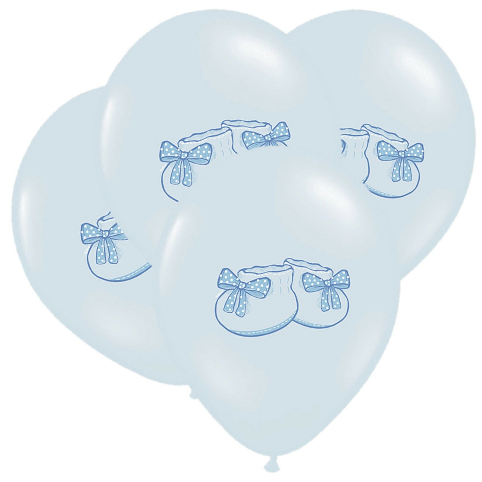 Babysko Balloner Lyseblå - 6 stk (30 cm) | Babyshower Latexballoner - Temashop