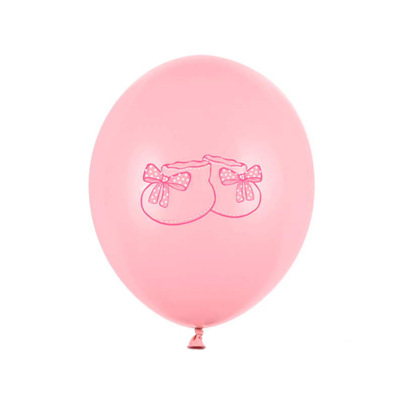 Babysko Balloner Lyserød - 6 stk (30 cm) | Babyshower Latexballoner - Temashop