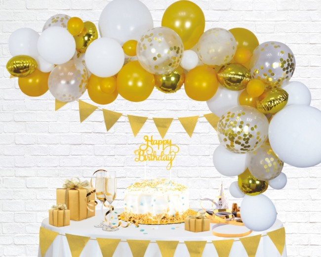 Ballonbue DIY Guld - 72 dele (4 m) | Guld tema Ballonbue - Temashop