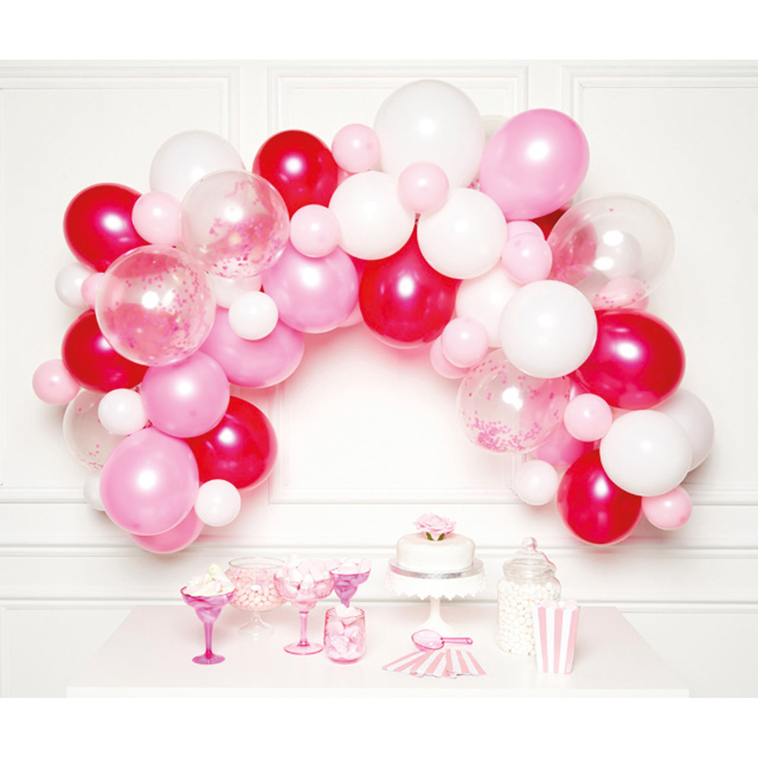 Ballonbue DIY Pink - 72 dele (4 m) | Pink tema Ballonbue - Temashop