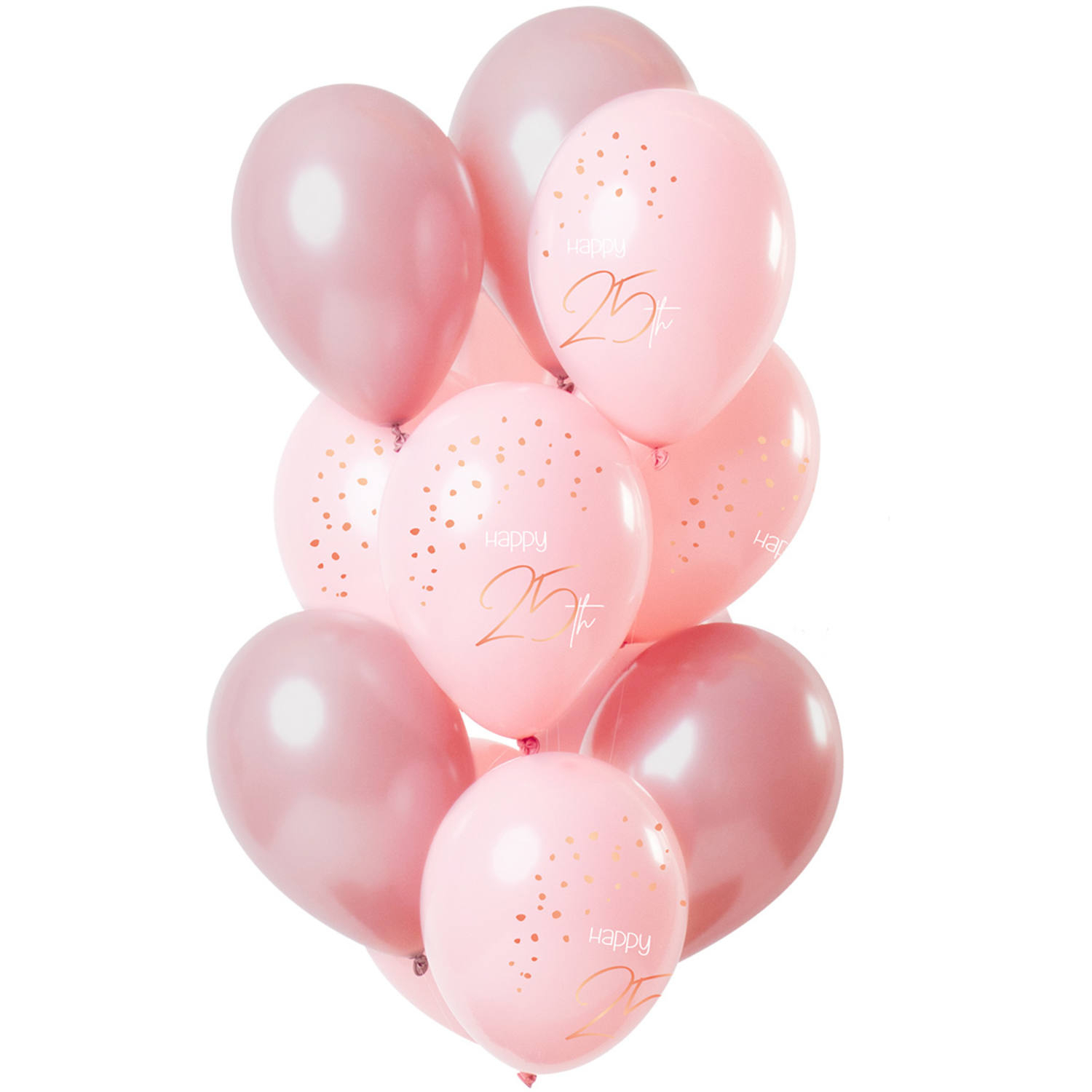 Ballonbuket 25 År Lush Blush - 12 stk (30 cm) | 25 år Ballonbuket - Temashop