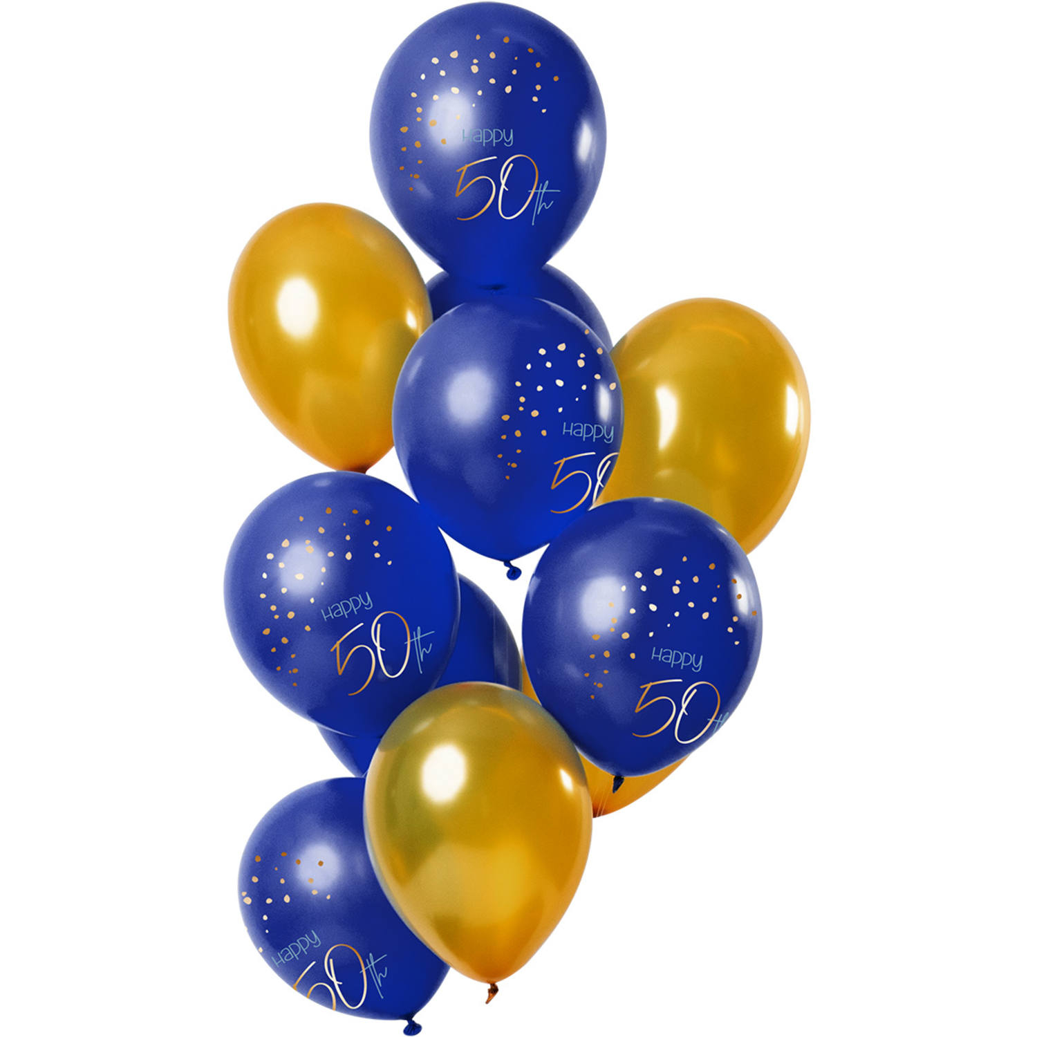 Ballonbuket 50 År True Blue - 12 stk (30 cm) | 50 år Ballonbuket - Temashop
