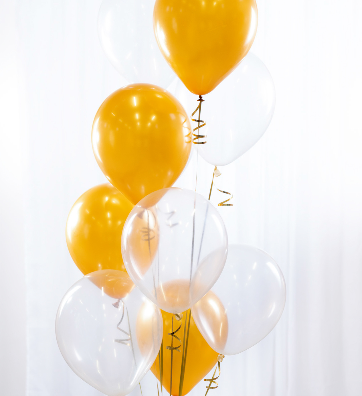 Ballonbuket Klar/Guld - 12 dele - Temashop