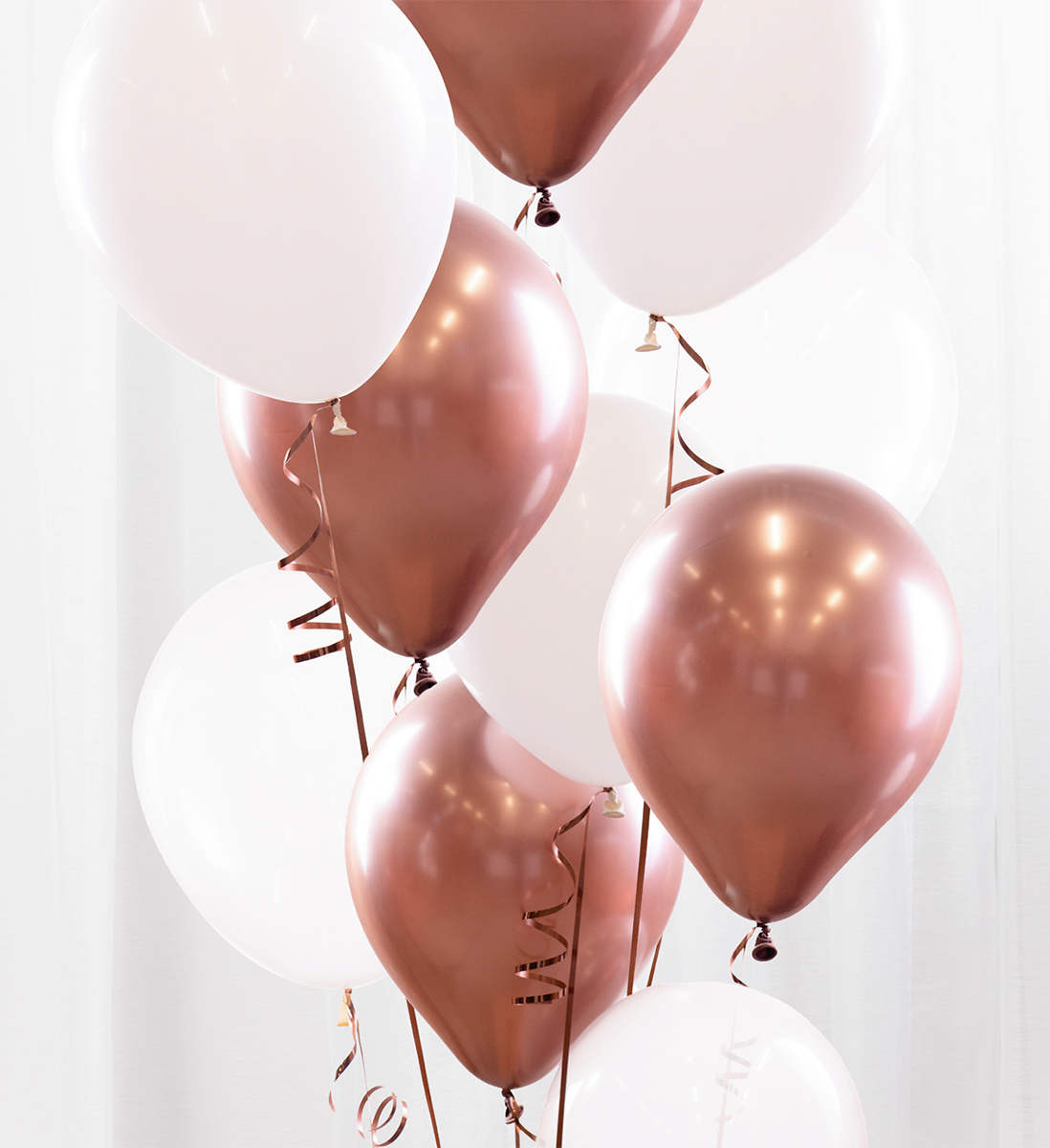 Ballonbuket Rosaguld - 12 dele | Rosaguld tema Ballonbuket - Temashop