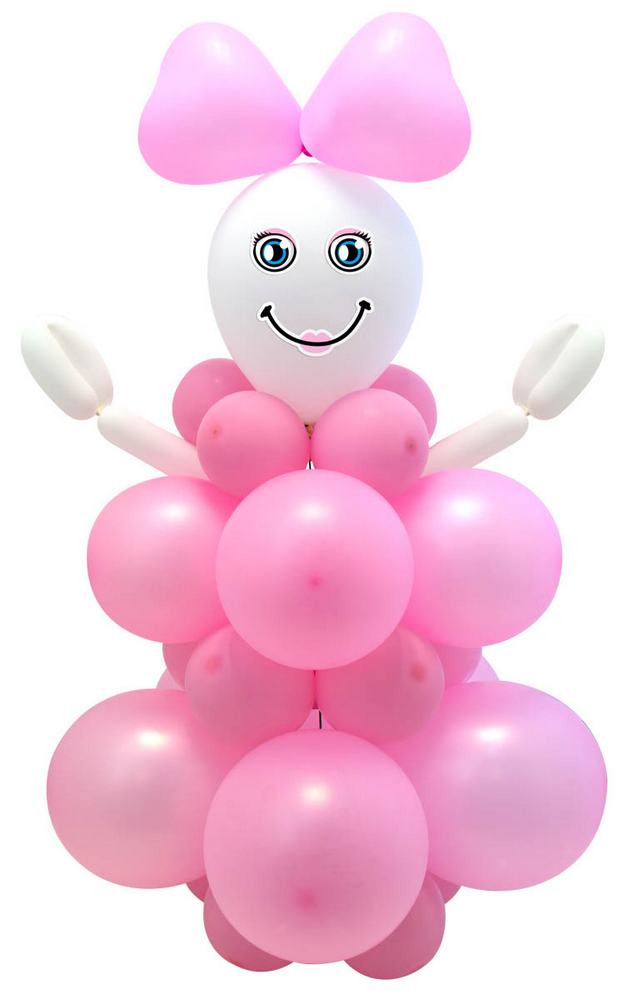 Ballonfigur Pige DIY - 1 stk (55 x 60 x 95 cm) | Babyshower Ballonform - Temashop