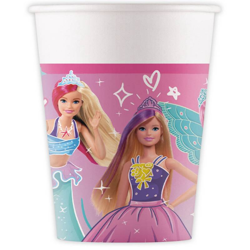 Barbie Fantasy Papkrus - 8 stk | Barbie Krus - Temashop