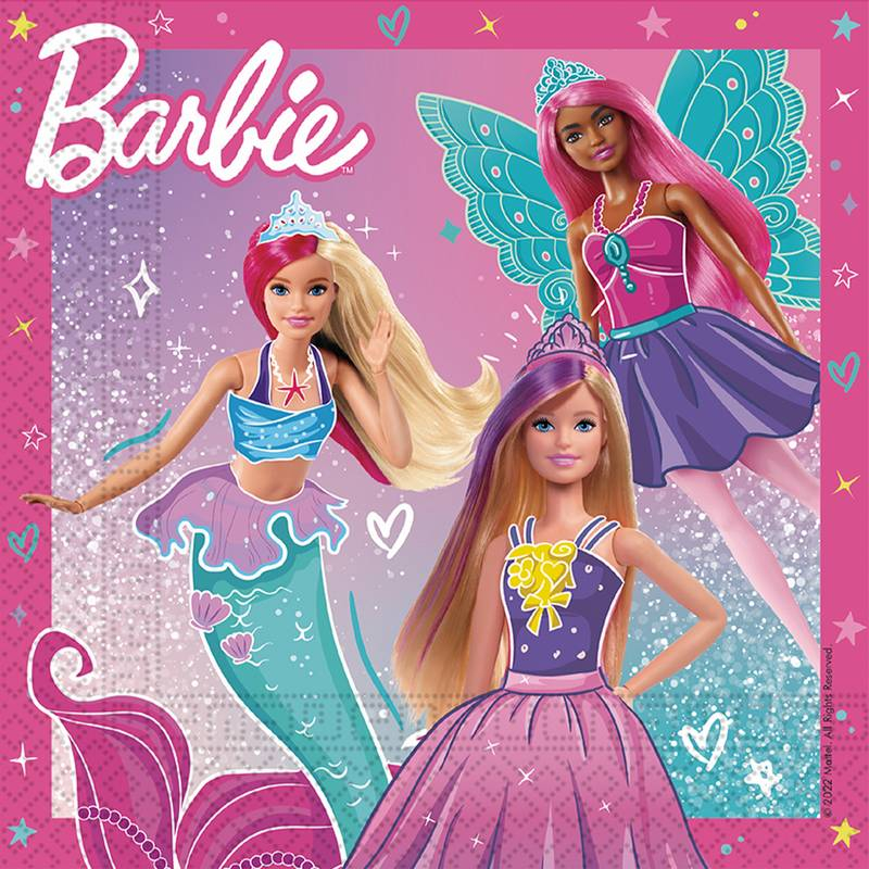 Barbie Fantasy Servietter - 20 stk | Barbie Servietter - Temashop