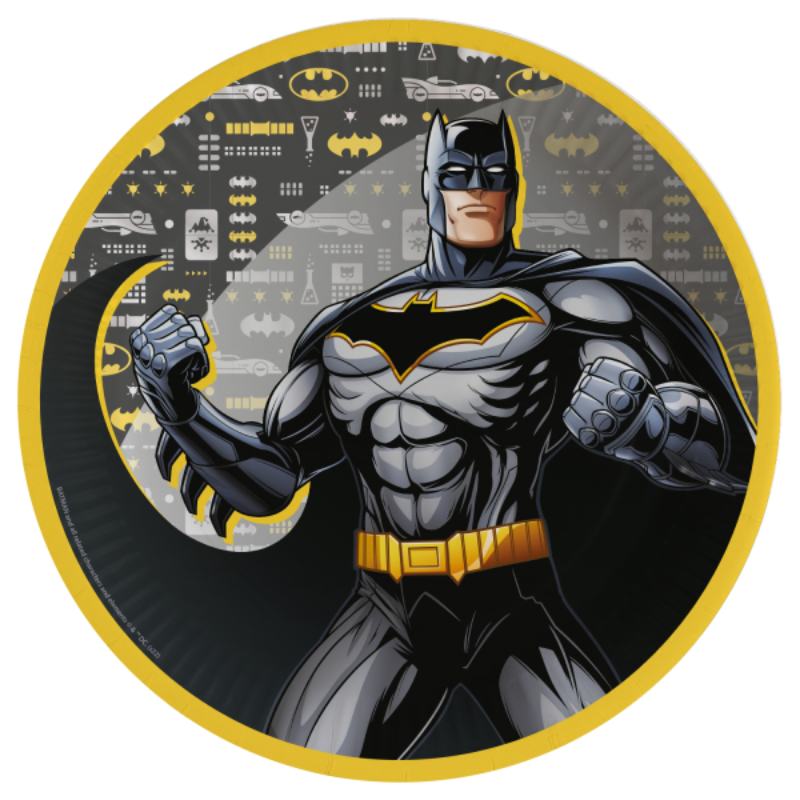 Batman Tallerkener - 8 stk (23 cm) | Batman Tallerkner - Temashop