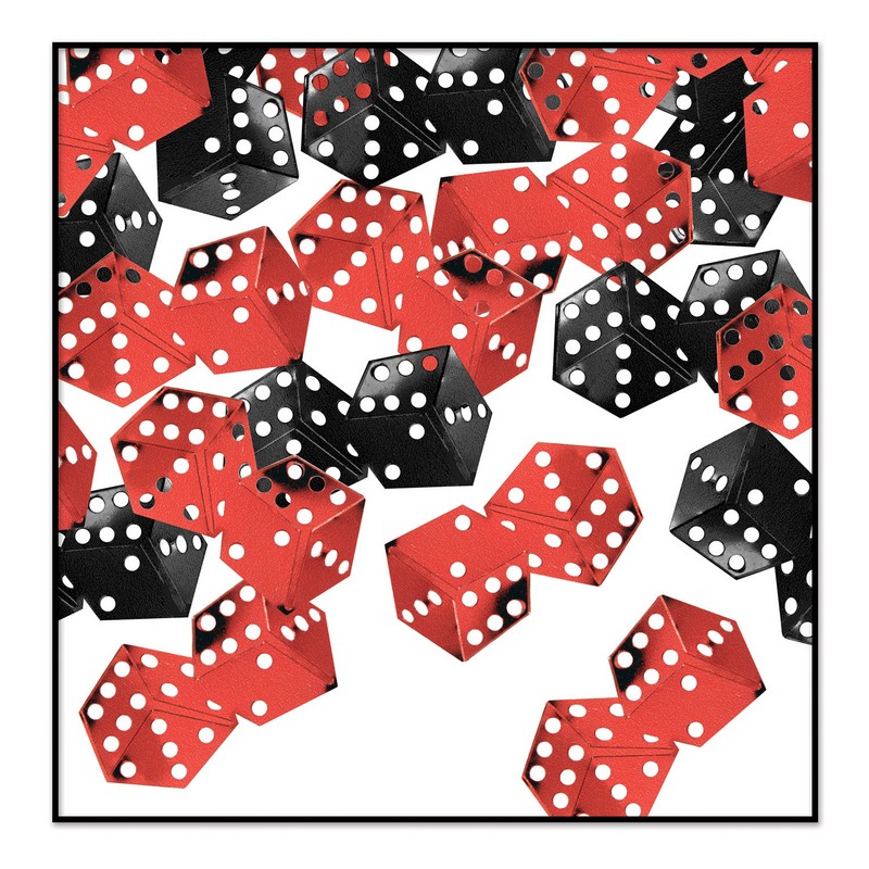 Casino Terning Konfetti Rød/Sort - 1 pakke | Casino Konfetti - Temashop