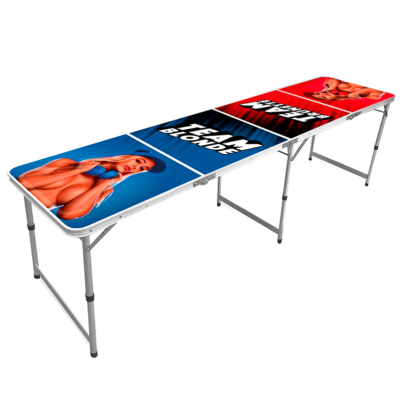 Beer Pong Bord Blond VS Brunette - 1 stk (240 x 60 x 70 cm) - Temashop