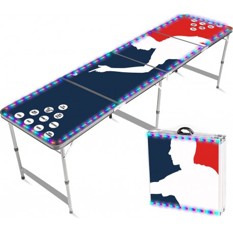 Beer Pong Bord World Series LED - 1 stk (240 x 70 cm) - Temashop