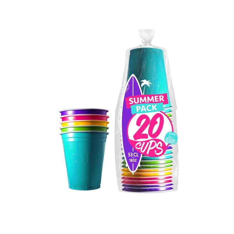 Beer Pong Kopper Sommer - 20 stk (530 ml) | Drinks Krus - Temashop