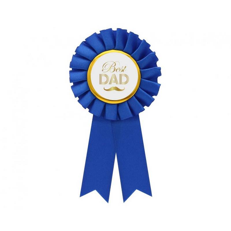 Best Dad Medaljerosette Blå | Fars dag Badges / Brocher - Smykker - Temashop
