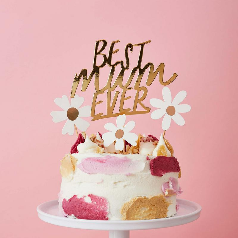 Best Mum Ever Kagetopper - 4 dele | Mors Dag Kagefigur / kagetopper - Temashop
