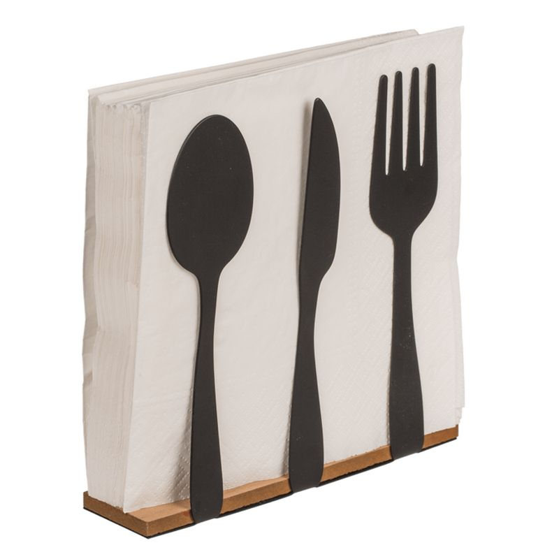 Bestik Servietholder - 1 stk (16,5 x 4 x 16,5 cm) - Temashop