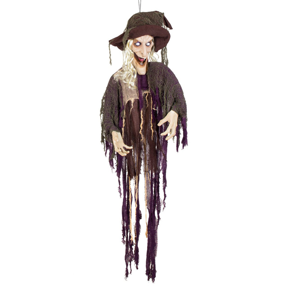 Bevægende Hængende Heksefigur Med Latter, Lys & Lyd