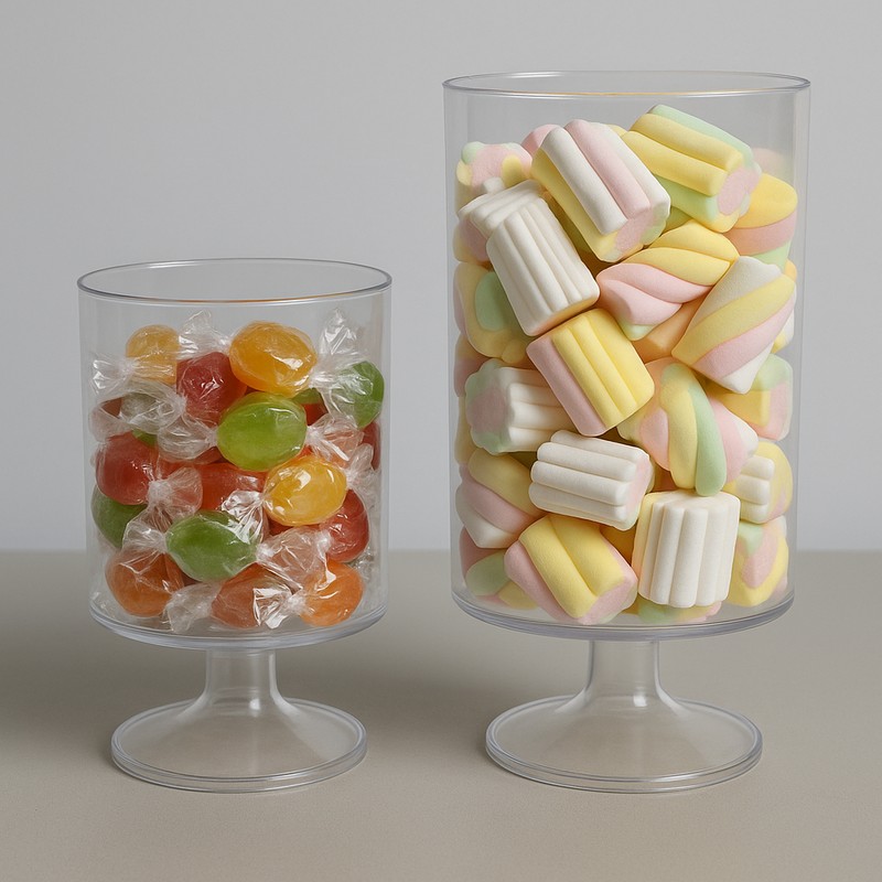 Candybar Plastikskål - 1 stk (12,5 x 12 cm) | Slik Bægre - Temashop