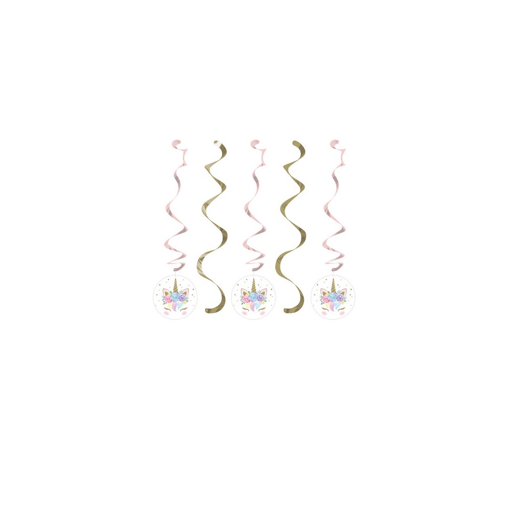 Baby Enhjørning Spiraler - 5 stk (76 cm & 99 cm) | Enhjørning Spiraler/string - Temashop