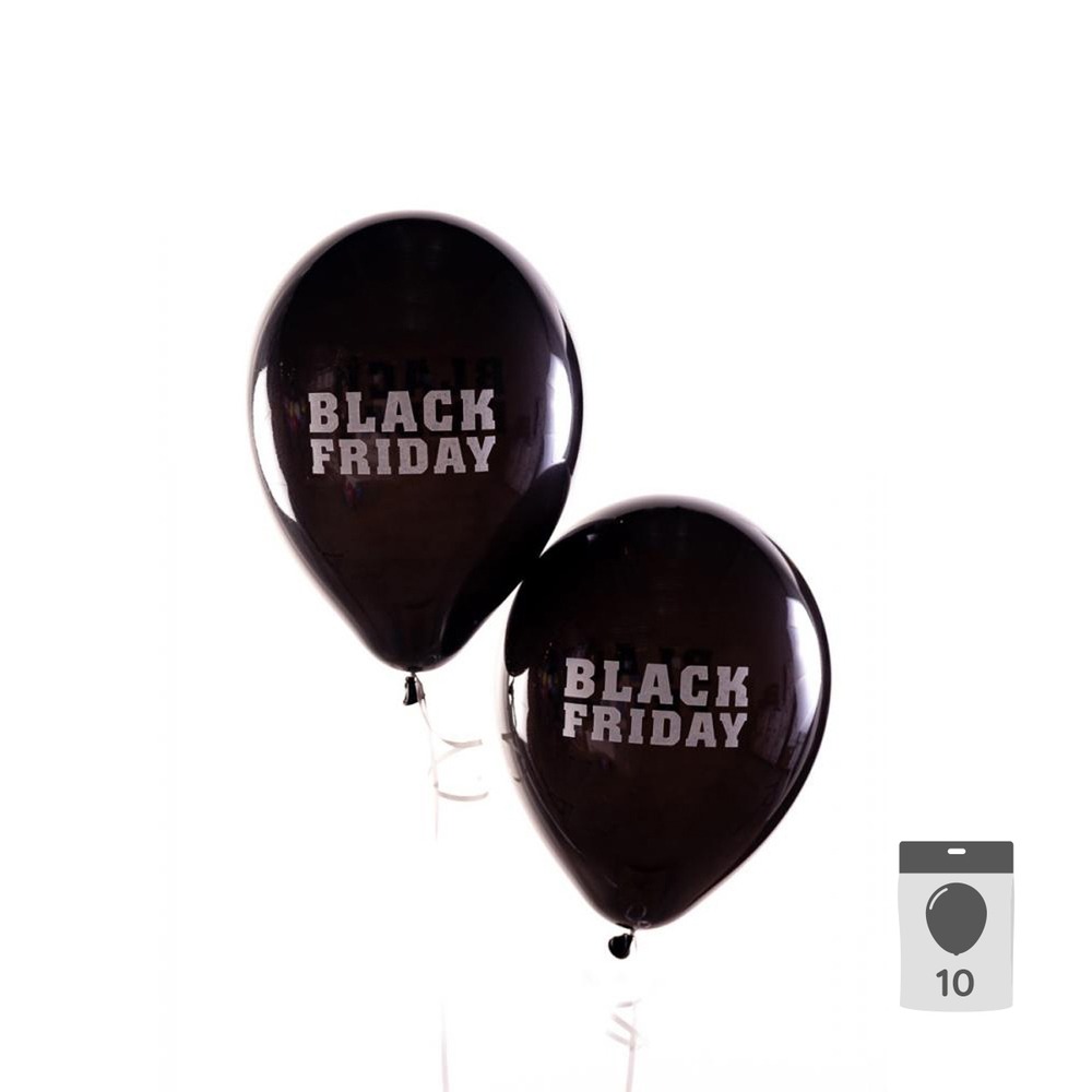 Black Friday Latexballoner - 100 stk | Sort tema Ballonprint - Temashop