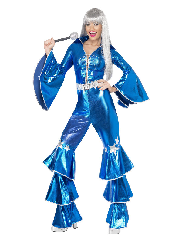 Blå 70'er Dancing Queen Kostume